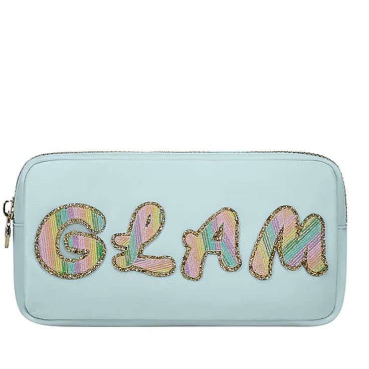 Stoney Clover Lane Glam Pouch Sold Out Most Places New With Tags Retail: $165 Product Details This Grab & Go Collection Features Styles With Stoney Clover Lane's Most Popular Words & Phrases. This Pouch Is Great For Organizing All Your Glam. Whether It's Cosmetics, Skin Care, Or Sunscreen - It's All In One Place. The Details Nylon Exterior And Lining With Gold-Tone Hardware Top Zipper Closure With Logo Charm Pull One Main Compartment Trendy Blue Travel Cosmetic Bag, Trendy Blue Cosmetic Bag For Travel, Trendy Blue Pouch With Zipper Closure, Blue Clutch Cosmetic Bag For Travel, Trendy Blue Wallet With Zipper Pouch, Trendy Blue Clutch With Removable Pouch, Trendy Blue Pouch Clutch, Trendy Blue Pouch Wallet, Rainbow Letters