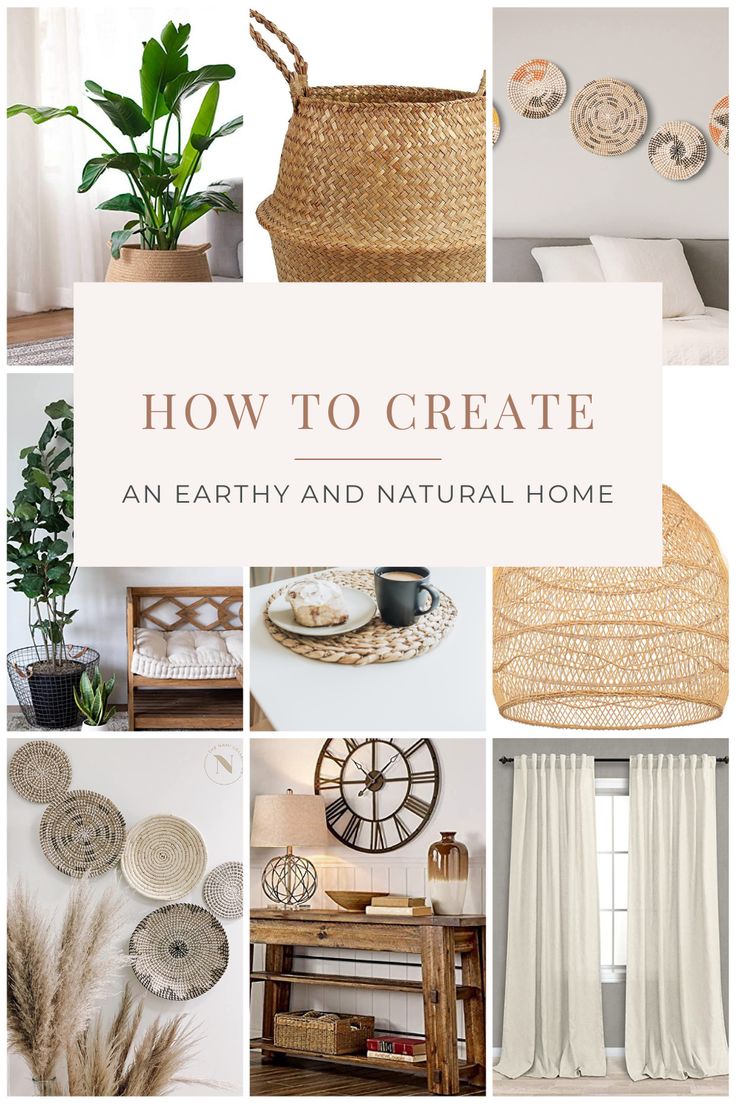 an earthy and natural home is featured in the article, how to create an earthy and natural home