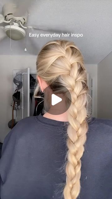 Payden Bordeau on Instagram: "French braid moment for todays easy hairstyle!  - - #hairinspo #frenchbraid #easyhairstyles #explore #everydayhair #reels" Cute Low Braid Hairstyles, How To Do 1 French Braid, 1 French Braid Hairstyles, How To Do Easy French Braid, Thick Braids Tutorial, Back Of Head Braid, French Braid From Front View, How To Make Your Braid Look Thicker, How To Do A Fake French Braid