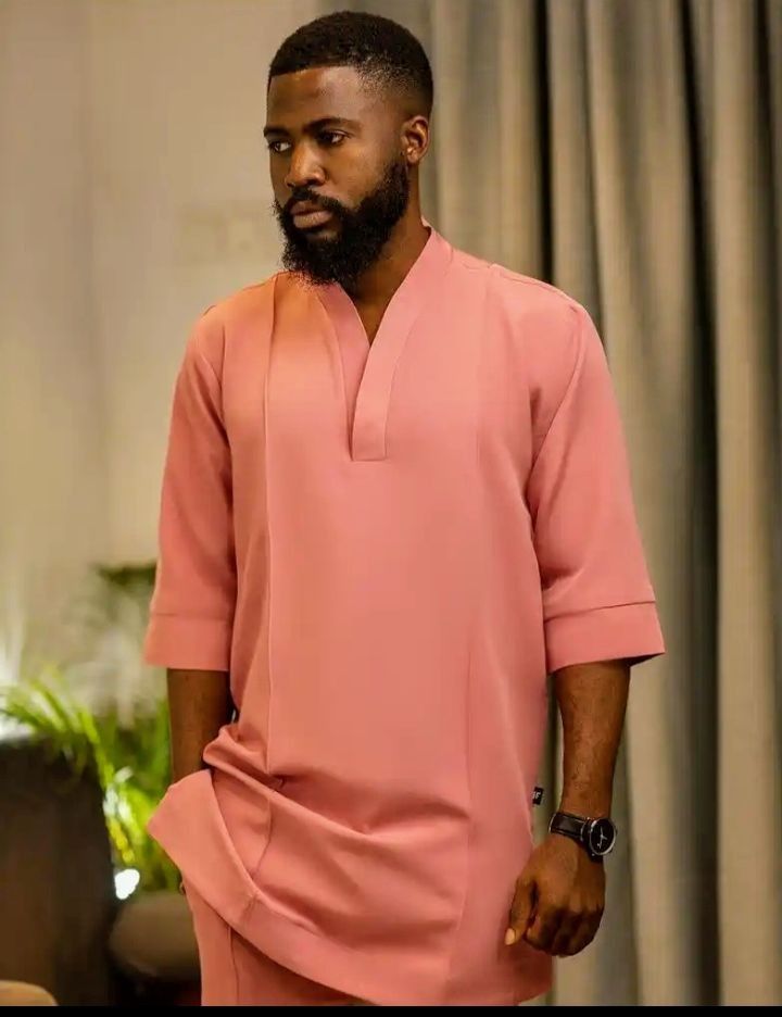 Peach Kaftan For Men, Senator Men Styles, V Neck Senator Styles For Men, Peach Senator Styles For Men, Mens Native Clothing Styles, Trending Senator Styles For Men, V Neck Senator For Men, Latest Senator Styles For Men 2020, Mens Kaftan Styles