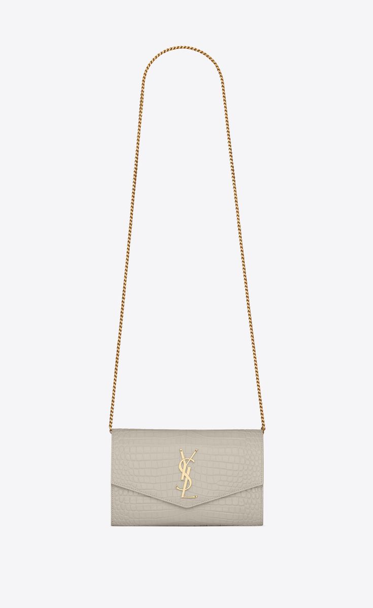 Ysl Uptown Chain Wallet, Gucci Art, White Shoulder Bags, Vintage Ysl, Mini Envelopes, Girly Bags, Yves Saint Laurent Bags, Chain Wallet, Quality Handbags