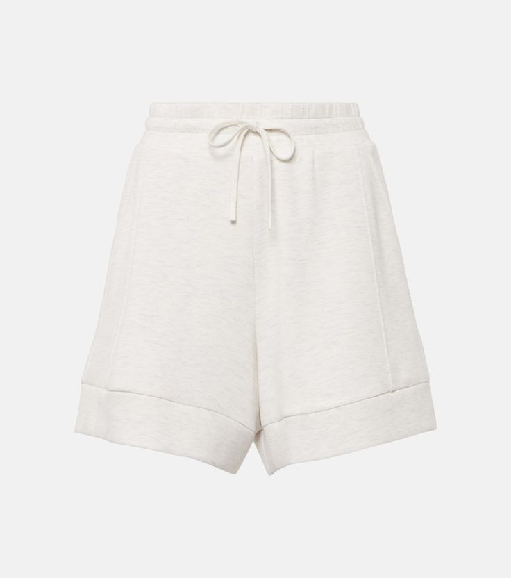 Alder high-rise shorts in white - Varley | Mytheresa Daywear Bottoms With Built-in Shorts, White Bermuda Shorts With Built-in Shorts For Day Out, White Bottoms With Ribbed Waistband And Short Shape, White High-waisted Shorts With Side Pockets, Chic Cotton Bottoms With Banded Waist, Short Length Bottoms With Banded Waist For Day Out, White Short Bottoms With Ribbed Waistband, Chic Cotton Shorts With Side Pockets, White Bermuda Bottoms For Day Out