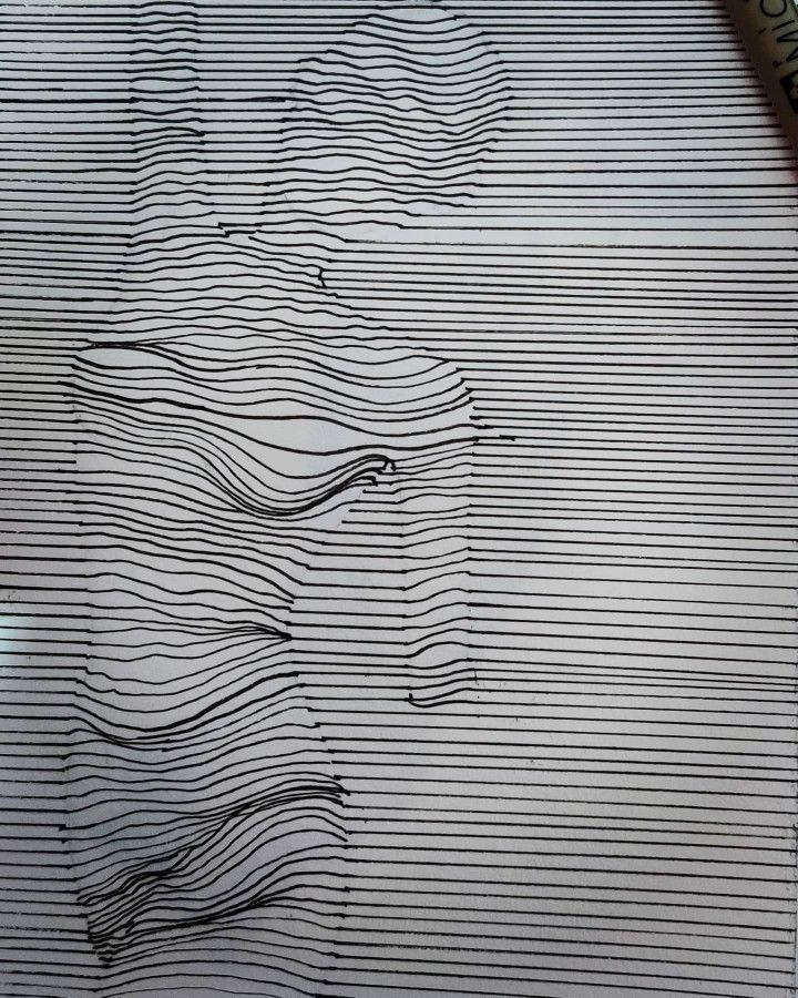 a piece of paper with lines drawn on it