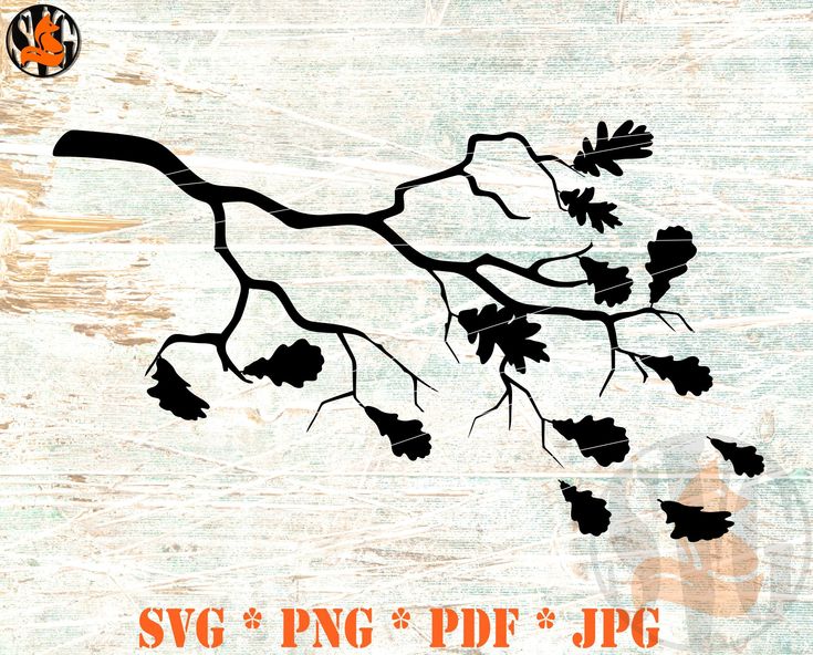 an image of a tree branch with leaves on it and the words svg png df