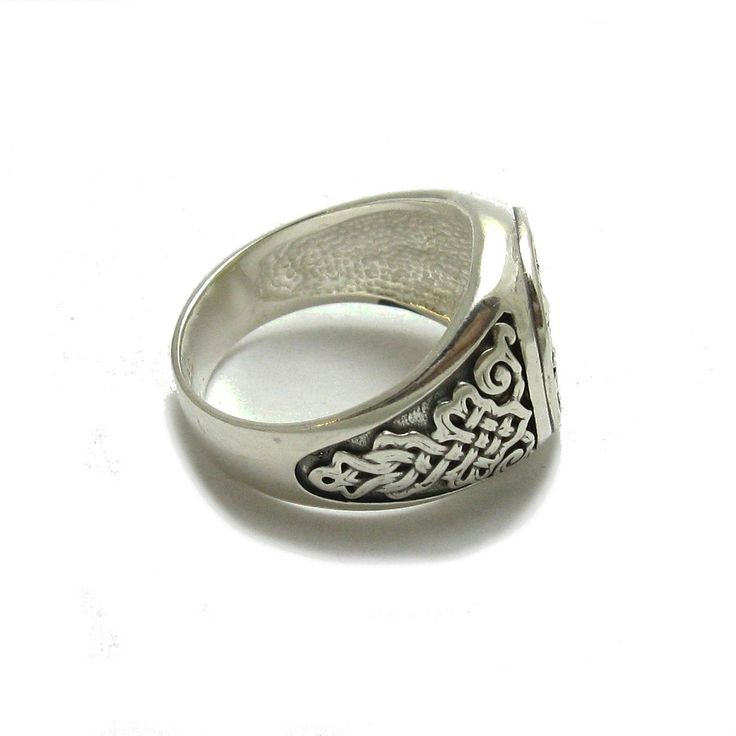 Sterling silver ring. Stamped 925. Approximate weight 10.1 grams. Top width 1.7cm (0.68inches). All our jewels are made from solid sterling silver 925/1000 and are carefully crafted by hand in our family workshop. We dispatch your orders in 5 working days, worldwide and the postage is $5. We ship registered priority mail. Please allow 5-7 working days for delivery in Europe and 10-15 working days outside Europe. For any questions - please do not hesitate to contact me! Symbolic Silver Sterling Signet Ring, Symbolic Silver Signet Ring Stamped 925, Symbolic Silver Rings With Polished Finish, Silver Symbolic Rings With Polished Finish, Symbolic Silver Hallmarked Rings, Symbolic Silver Sterling Engraved Ring, Symbolic Silver Engraved Ring, Silver Symbolic Signet Ring, Symbolic Silver Engraved Round Ring