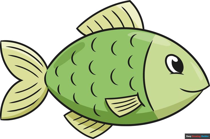 a green fish with big eyes