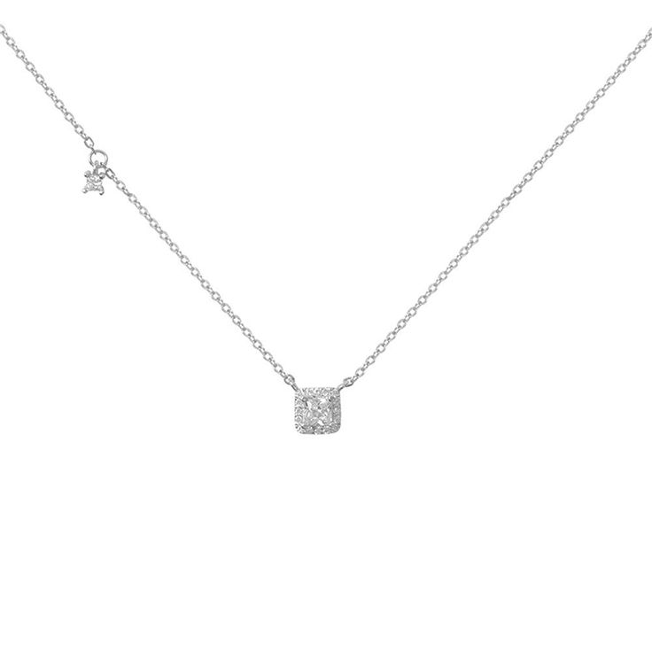 PRICES MAY VARY. S925 Sterling Silver with 18K Gold Plated or White Gold Plated. Nickel Free, Lead Free, Cadmium Free and Hypoallergenic. AAAAA Cushion Shaped Cubic Zirconia, Shiny & Sparkly. Classic 18'' Chain, Solitaire Choker Necklace with a Shiny Small Cushion Cut Swarovski Element Crystal and Tiny Round Zircon You can freely adjust the length of this attractive necklace,wear high on neck as choker or a little lower along the collar bone. Packed In the Blue High-End Gift Box. Ideal jewelry g Fine Jewelry Cubic Zirconia Charm Necklace With Adjustable Chain, Fine Jewelry White Gold Square Pendant Necklace, Sterling Silver Square Pendant Necklace, Sterling Silver Square Pendant Necklace With Diamond Cut, Sterling Silver Diamond Cut Square Pendant Necklace, White Gold Square Pendant Necklace For Anniversary, White Gold Square Pendant Necklace Fine Jewelry, Diamond White Necklace With Square Pendant And Diamond Cut, Anniversary White Gold Necklace With Square Pendant