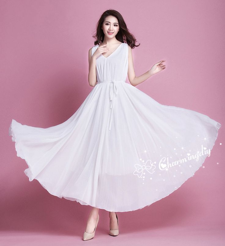 Chiffon White V Neck Sleeveless Long Party Dress Evening Wedding Lightweight Sundress Summer Holiday Beach Dress Bridesmaid Dress Maxi Skirt Detail Info: ❤ Color: White More color choice link: https://www.etsy.com/listing/213656440/chiffon-dress-color-card?ref=shop_home_feat_1 ❤ Material: Chiffon ❤ The dress doesn't limit the chest size and waitst size, arm hole 45cm (if your upper arm circle circumference is more than 40cm, please not your size with order, we will make your dress according to y Bridesmaid Maxi Skirt, Maternity Photo Dresses, Maternity Photo Dress, Beach Bridesmaid, Maternity Sundress, Beach Bridesmaids, Long Party Dress, Beach Holiday Dresses, Sundress Summer