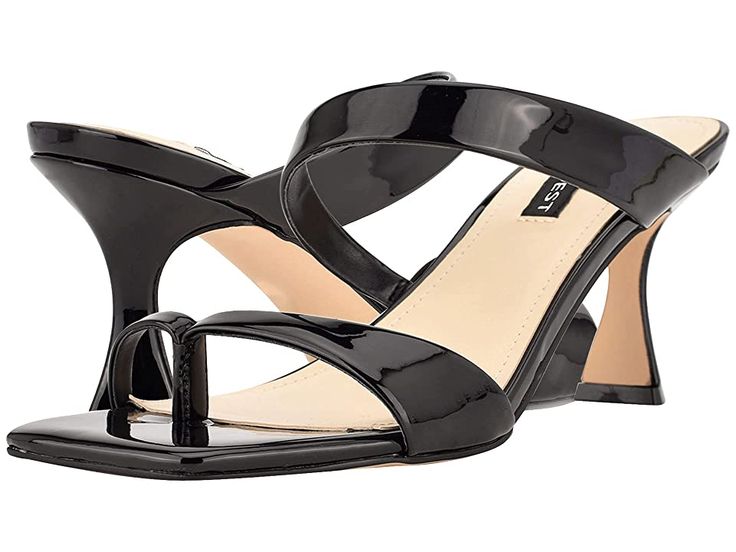 Nine West Padma 3 - Women's Shoes : Black Patent : Nine West Padma 3. Faux patent leather upper. Man-made lining, insole, and sole. Imported. Weight of footwear is based on a single item, not a pair. Modern Sandals With Wrapped Heel For Night Out, Trendy Evening Sandals With Sculpted Heel, Trendy Formal Sandals With Sculpted Heel, Modern Sandals With Heel Strap For Night Out, Trendy Formal Strappy Sandals, Modern Open Toe Sandals For Night Out, Sleek Strappy Sandals With Heel Loop, Sleek Sandals With Heel Loop For Spring, Sleek High Heel Sandals For Spring