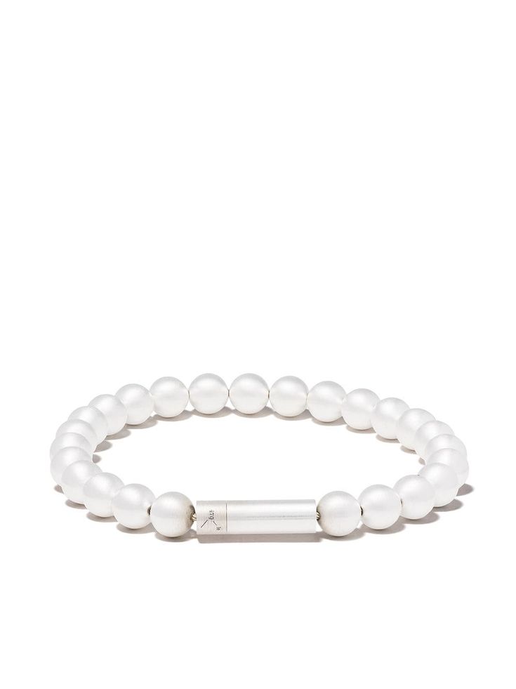 Sterling silver Le 47 beaded bracelet from Le Gramme featuring a twist lock fastening, an engraved logo and a brushed finish. Please note this item is unisex and sold in men's sizing. Size: S = 17cm / M = 18cm / L = 19cm / XL =20cm | Le Gramme Le 47 beaded bracelet Bracelet In Silver, Wrist Wear, Logo A, Engraved Logo, Curator Style, Silver Bracelets, Womens Jewelry Bracelets, Sterling Silver Bracelets, Bracelet Making