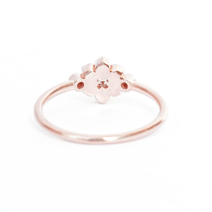 "Delicate tiny Lily Rose flower diamond ring. perfect stackable ring / midi ring / promise ring. Item details: ♥ Total diamond weight 0.1 carat, F color, VS clarity. ♥ Material: 14K or 18k, yellow / white /rose solid gold . ♥ Sizes available: 3-9 . Silly Shiny Service: ♥ You can request complimentary IGL diamond jewelry certificate, when placing your order on \"Note to Silly Shiny Diamonds\". ♥ The ring is custom made with great care from 14K /18K / White gold / Yellow gold / Rose Gold. ♥ All je Gift Rose Gold Diamond Midi Rings, Rose Gold Diamond Midi Rings As Gift, Dainty Cluster Ring With Rose Cut Diamonds For Promise, Dainty Rose Gold Diamond Ring For Anniversary, Diamond Midi Rings In Rose Gold, Rose Gold Diamond Midi Rings, Dainty Rose Gold Birthstone Ring For Promise, Dainty Rose Gold Cluster Ring For Anniversary, 14k Rose Gold Cluster Ring For Promise