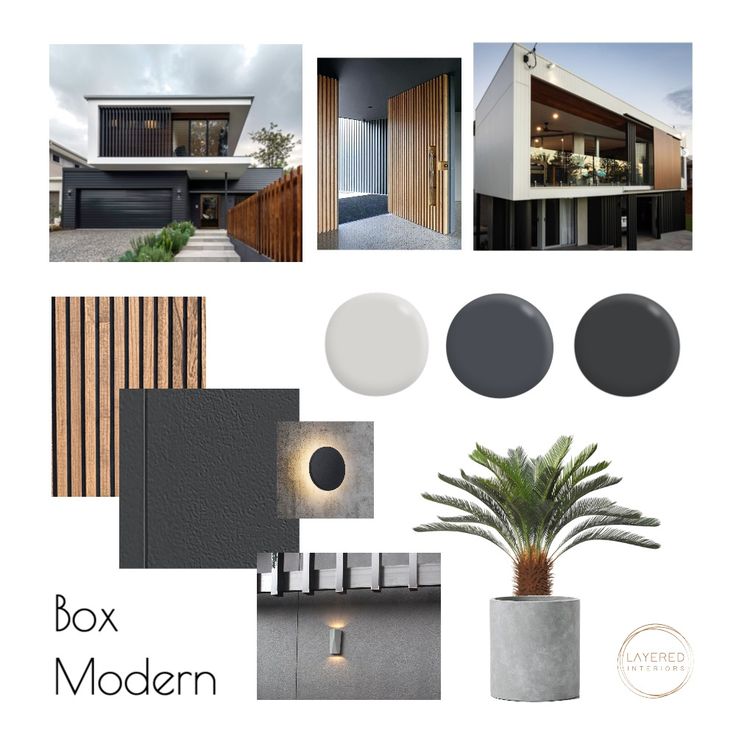 the interior design board for a modern house