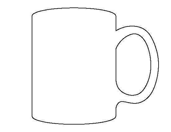 a coffee mug outline on a white background