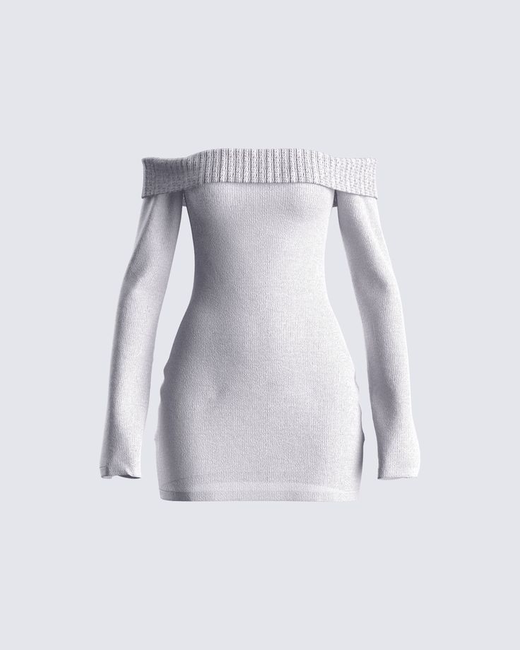 Cute, but cozy - this grey sweater mini dress is a fall must-have 😊 Made from sweater knit, complete with an off-shoulder design, and a body-con style - this dress can be dressed up and down for the perfect day-to-night look 👏 Blackpink Clothes, Sweater Mini Dress, Vegan Leather Skirt, Sweater Dress Outfit, Fall Dress Outfit, Mini Sweater Dress, Mode Inspo, Knit Mini Dress, Lookbook Outfits