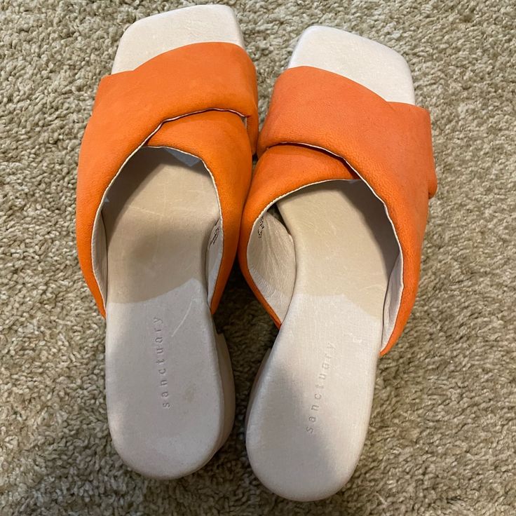 Never Worn Super Comfy Sanctuary Shoes, Shoes Color, Color Orange, Women's Shoes Sandals, Shoes Sandals, Women Shoes, Sandals, Orange, Women Shopping