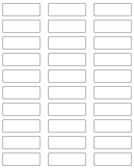 blank labels are shown in the shape of rectangles, with lines on each side