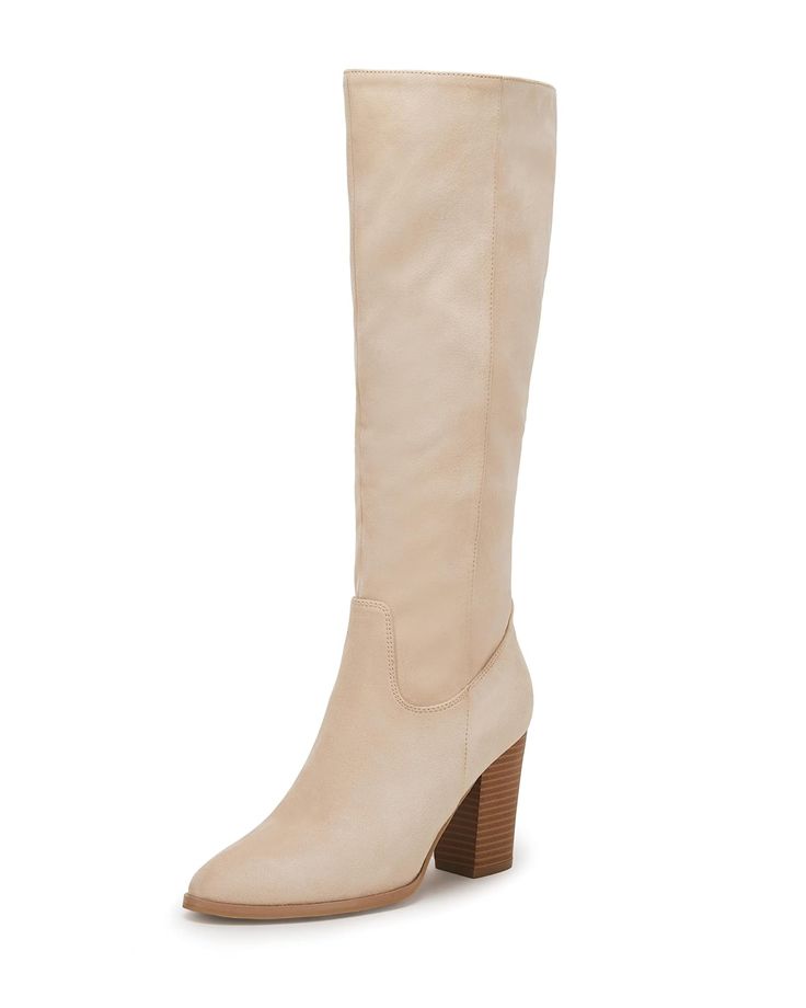 a pair of women's boots with high heel and chunky heels on the side