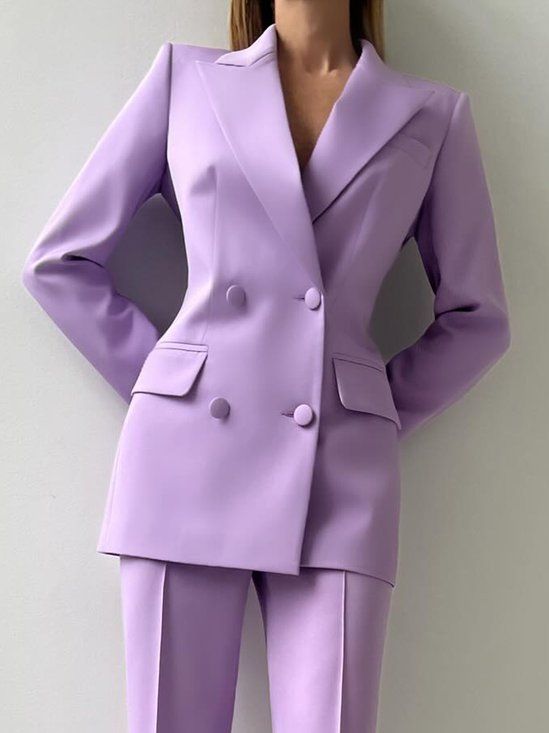 Purple Pantsuit, Bridesmaid Pantsuit, Purple Suits, Types Of Coats, Blazer Jackets For Women, Purple Bag, Pant Suits, Purple Outfits, Diy Clothes Life Hacks