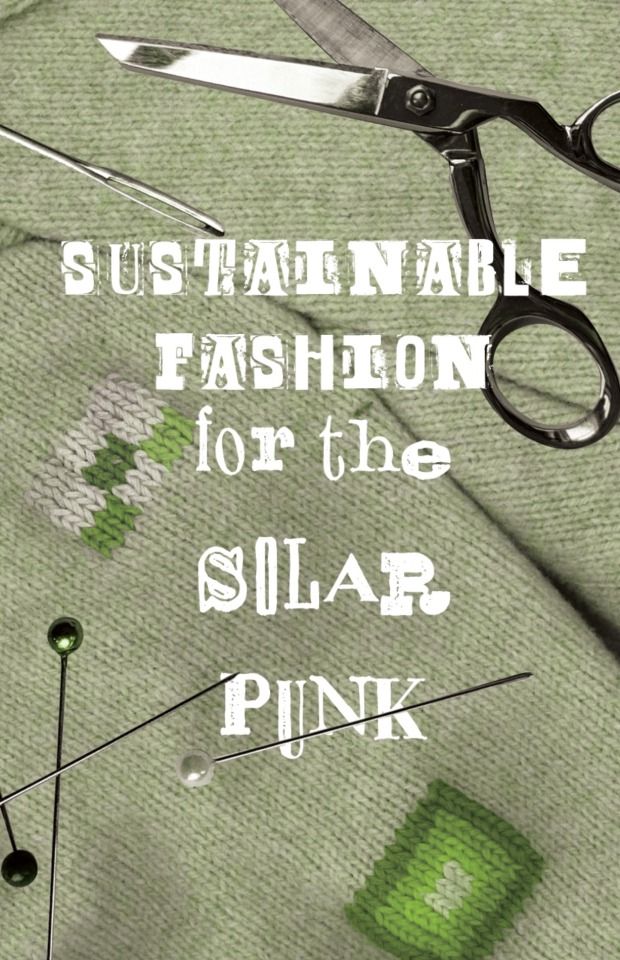 a pair of scissors sitting on top of a piece of fabric with the words,'sustenable fashion for the solar pink '