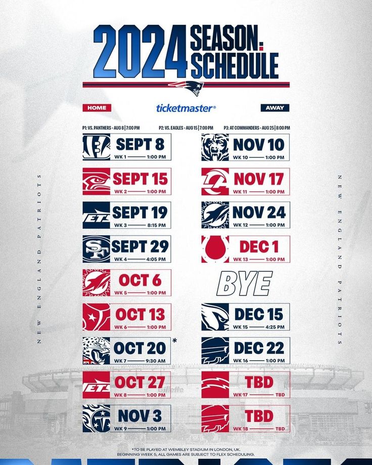 an advertisement for the 2012 season schedule is shown in red, white and blue colors