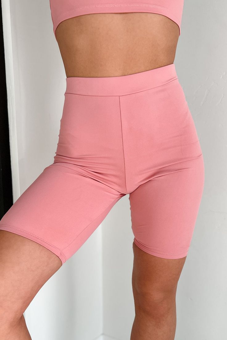 80% POLYAMIDE, 20% ELASTAINE Model Wearing Size Small Color: Rose Biker Short Style Smooth Athletic Material Elastic Waistband Shorts Have Stretch 11.5" High Rise 9.5" Inseam For Model Size Specs Please Check Size Charts Launched: 1/20/24 Pink Stretch Bottoms Shorts, Pink Stretch Short Bottoms, Pink Bottoms With Built-in Shorts Above Knee, Pink Biker Shorts For Yoga, Pink Fitted Mid-thigh Biker Shorts, High Waist Fitted Pink Biker Shorts, Pink High Waist Fitted Biker Shorts, Stretch Pink High-waisted Shorts, Pink Bottoms With Built-in Shorts, Above Knee