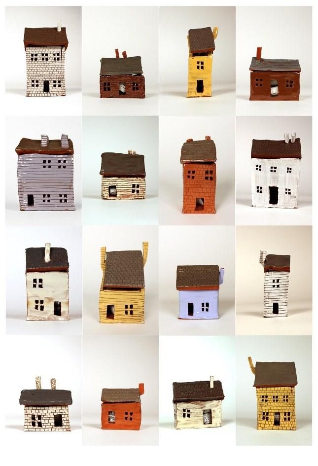 many small houses made out of different materials