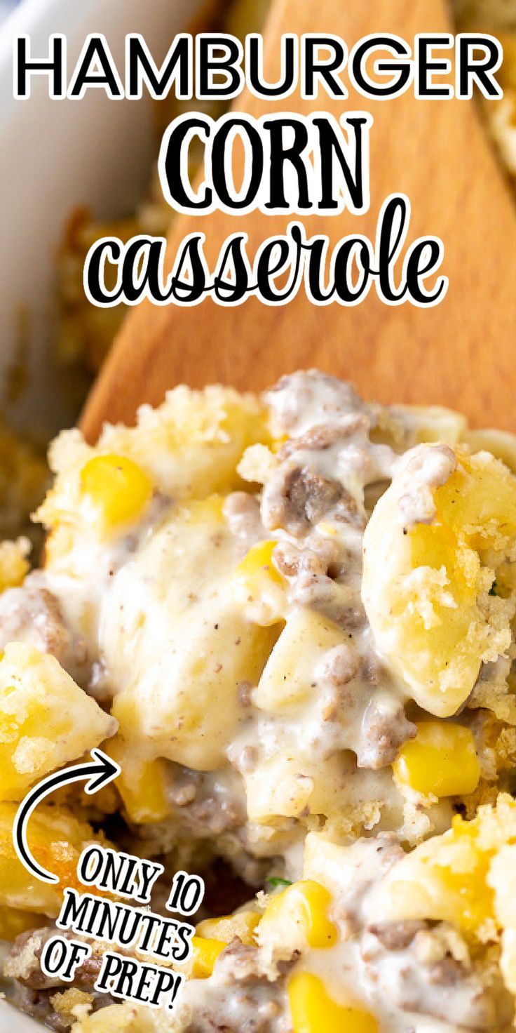 Pasta mixed with ground beef and corn. Casserole Beef Recipes, Ground Beef Recipes Casserole, Hamburger Recipes For Dinner, Hamburger Meat Recipes Easy, Recipes Using Hamburger, Quick Ground Beef Recipes, Macaroni Noodles, Hotdish Recipes, Hamburger Casseroles Recipes