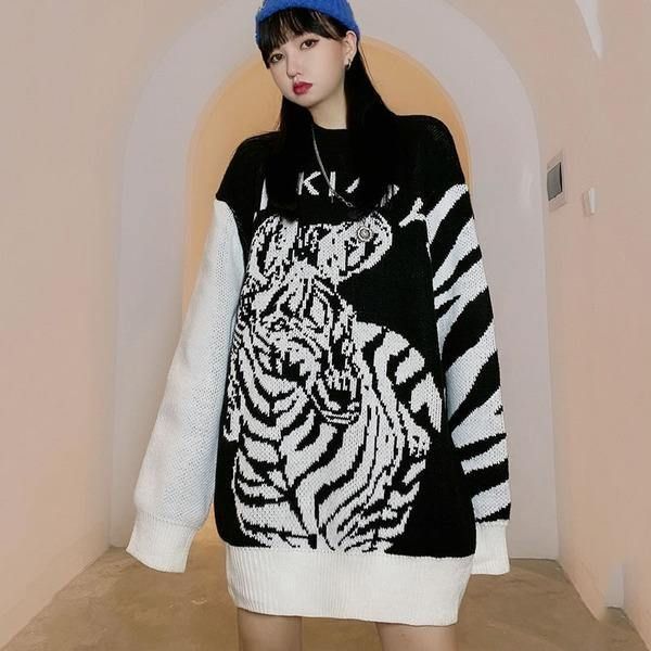 Letter Print Pattern Knitted Sweater Fashion New Style Temperament All Match Women Clothes - Omychic Fashion Outfits Casual, Bow Print, Jumpsuit Elegant, Yellow Sweater, Sweater Fashion, Knitted Sweater, Print Pattern, Letter Print, Black Sweaters