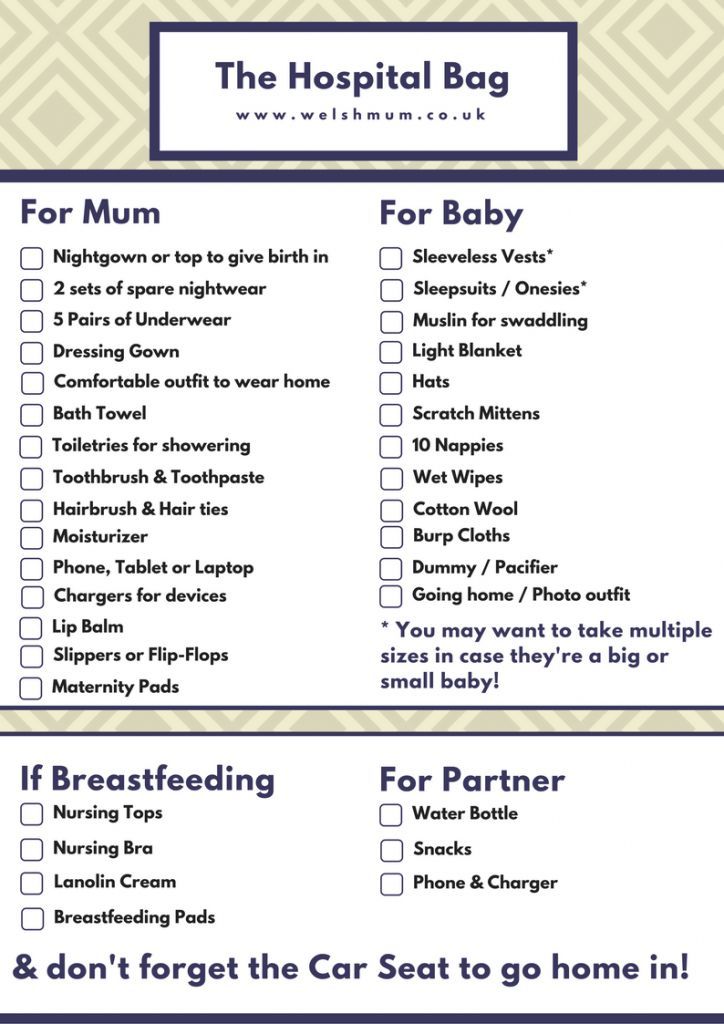 the hospital bag checklist for mom and baby