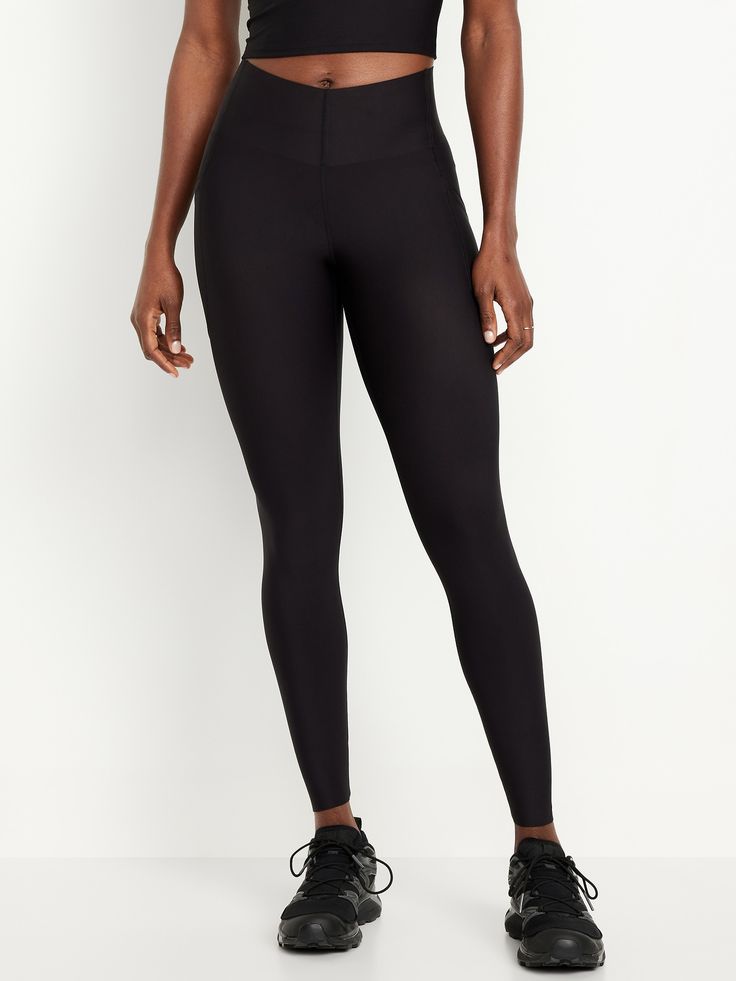 contoured waistband smooths and supports side pockets go-dry wicks moisture breathable sits at belly button fitted thigh hits just above ankle 25" regular inseam 23" petite inseam 28" tall inseam models are approx.  5'9" and wear sizes s (4), l (12) and xl (18)machine wash according to the care instruction label  . Best Holiday gift for Women , perfect Leggings for Christmas! London Edinburgh, Old Navy Leggings, Perfect Leggings, Navy Leggings, Pajamas Gift, Family Pajamas, Pocket Leggings, Family Maternity, Jack Black