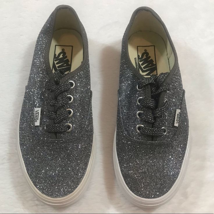 Nwot New Vans Sneaker Womens 6 Style: The Authentic Womens 6 Mens 4.5 Kids Youth Girls Boys 4.5 Deep Silver Grey Gray White Color Metallic Sparkle Sparkling Sparkly Glitter Thread Glittery Sparkles Shiny Reflective New Perfect Condition. No Box Or Tags Included Van Skate Off The Wall It Doesn’t Get Any More Classic Than This, And This Shoe Was Named For A Reason. The Authentic Has Been A Vans Staple Since The Company Was Founded In 1966, And It Has Been Worn By Skaters And Surfers Ever Since. Vans Skate, New Vans, Metallic Sneakers, 5 Kids, Silver Sparkle, Sparkles Glitter, Womens Vans, Off The Wall, Vans Sneaker