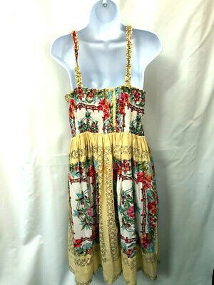 VTG French Provençal cotton smocked strappy sundress Sm/ Med-pretty! | eBay Vintage Multicolor Sundress For Summer, Vintage Sundress For Spring Vacation, Vintage Sundress For Vacation In Spring, Vintage Sundress For Spring Daywear, Vintage Yellow Sundress For Summer, Vintage Cotton Sundress For Beach, Vintage Cotton Sundress For The Beach, Vintage Cotton Sundress For Summer, Vintage Cotton Sundress For Vacation