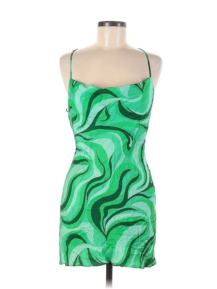 Zara Cocktail Dress Size: Medium Green Dresses - used. 100% Viscose, Mini, Square, Graphic, Short, Sleeveless | Zara Cocktail Dress: Green Graphic Dresses - Size Medium Printed Green Knee-length Mini Dress, Green Lined Mini Dress For Vacation, Green Lined Sheath Dress, Green Printed Mini Dress For Party, Zara Green Sleeveless Midi Dress, Green Sleeveless Sheath Dress For Summer, Green Sheath Sleeveless Dress For Summer, Green Lined Summer Midi Dress, Summer Green Lined Midi Dress