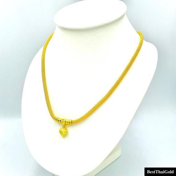 This Shop has a Special Free Gift (Chain) for Every Order. 😊🙏Item including :1 x NecklaceFor:  Women, GirlType:  GOLD PLATED over Brass, Nickel free Purity:  96.5%Surface:  Sand Matted & ShinyLength:  ~ 18 inch , S-clasp Weight:  ~ 23 gramsColor:  Yellow Gold  ( slightly +/- from photo )Handmade from Thailand. 🇹🇭🇹🇭Thai gold plating technic really solid and stunning look. Rewarding your life from hard working, match up your dress, bridesmaid wedding engagement or a gift to someone speci Gold Heart Choker, Heart Choker Necklace, Heart Charm Necklace, Gold Wedding Jewelry, Heart Choker, Gold Heart Necklace, Dress Bridesmaid, Gold Birthday, Bridesmaid Wedding