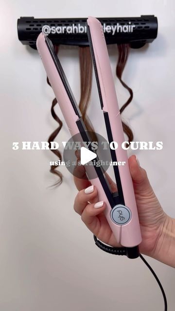 PRO HAIR HACKS, TIPS & TUTORIALS on Instagram: "Would you try any of these 🤔 

I tried 3 new (and hard) ways to curl using a straightener/flat iron 

Using the ghd original styler (gifted) 

#flatironcurls #hairtutorial #curling #curlinghair #flatironwaves" How To Curl Your Hair With A Straightener, How To Do Curls With Straightener, How To Curl Hair With Flat Iron, How To Do Curls, Curling Iron Tutorial, Wavy Hair With Straightener, Curly Iron, Curled Hairstyles For Medium Hair, Crimping Iron