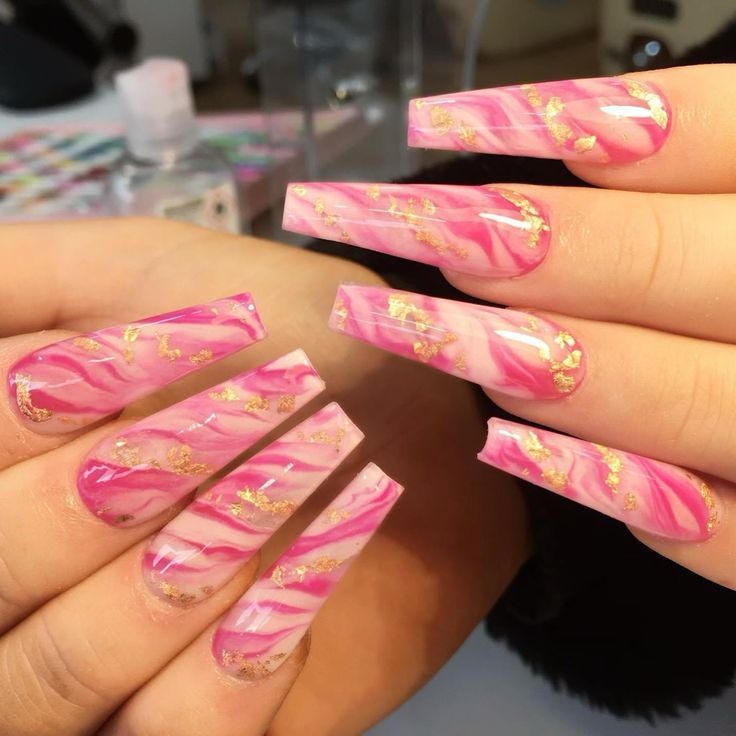 Hot Pink Marble Nails With Gold Flakes, Dark Pink Marble Nails, Pink And Yellow Marble Nails, Magenta Marble Nails, Pink And Red Marble Nails, Pink Marble Nails With Gold Flakes, Pink And Gold Marble Nails, Hot Pink Marble Nails, Pink Marble Nail Designs