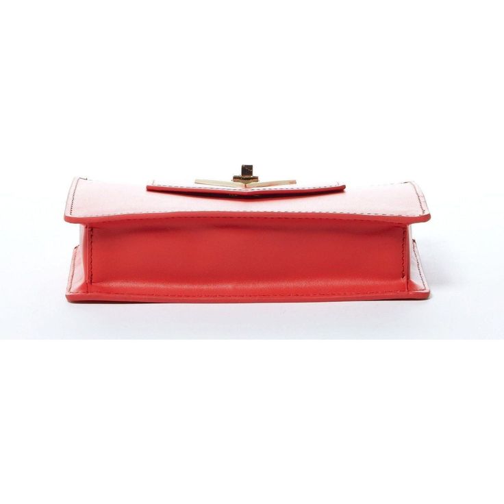 The Mary is a modern, geometric take on the classic mini crossbody bag leather wristlet. With a boxy structure and a sturdy, angular flap, this bag’s put together look will serve as a boost to your confidence. Composed of show stopping bold red leather, you are sure to feel stylish with the Mary on hand. A twist lock is placed sleekly within a statement piece of gold accent hardware to keep the flap in place. The sharp angles throughout the design of the bag contribute to its refined look. This small red leather crossbody bag is accompanied by a luxurious gold chain as well as a wrist strap so you can wear it multiple ways. The Mary is a simultaneously a crossbody and wristlet that is perfect for keeping all your essentials organized with one zipper pocket and 6 credit card slots. Its spac Chic Rectangular Clutch For Office, Red Formal Shoulder Bag Rectangular Case, Red Square Flap Bag For Formal Occasions, Modern Rectangular Clutch With Gold-tone Hardware, Modern Red Shoulder Bag With Metal Hardware, Trendy Leather Rectangular Clutch, Trendy Rectangular Leather Clutch, Modern Rectangular Case Clutch For Office, Chic Red Rectangular Box Bag