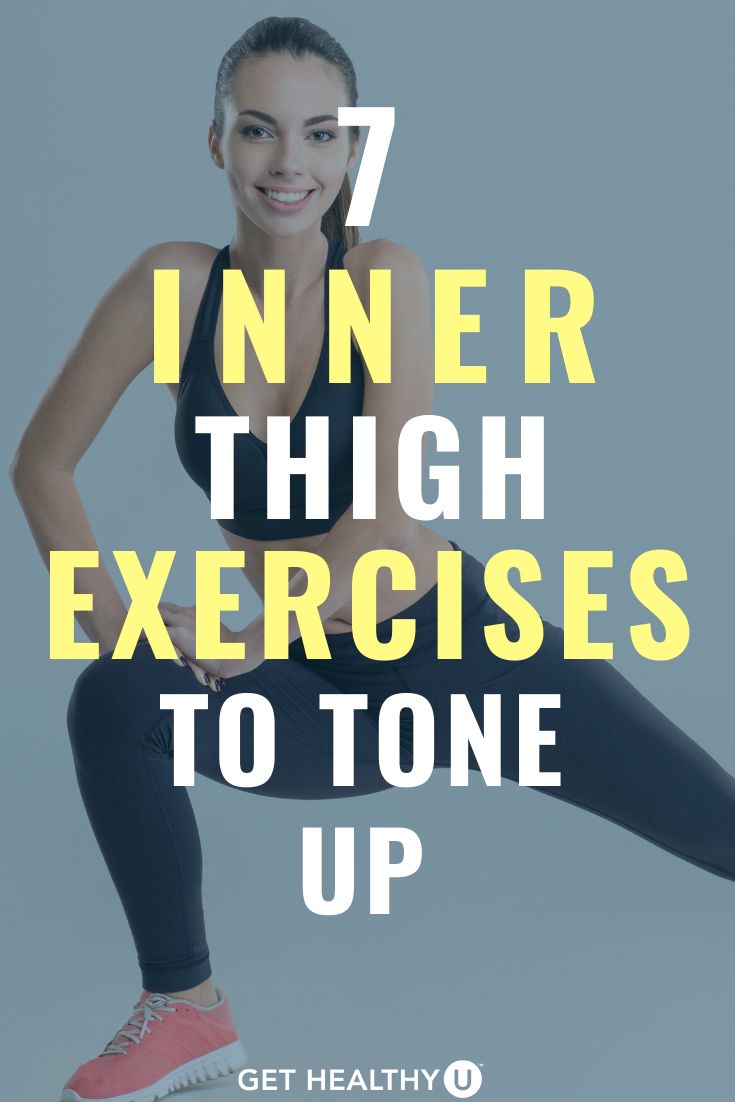 a woman doing exercises with the words 7 inner thigh exercises to tone up