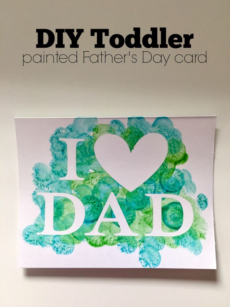 a father's day card with the words i love dad painted on it