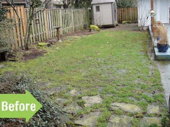 the backyard is clean and ready to be used as a back yard area for landscaping