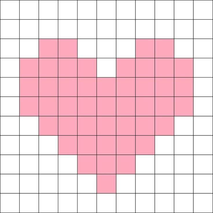 a heart made out of squares in pink and white