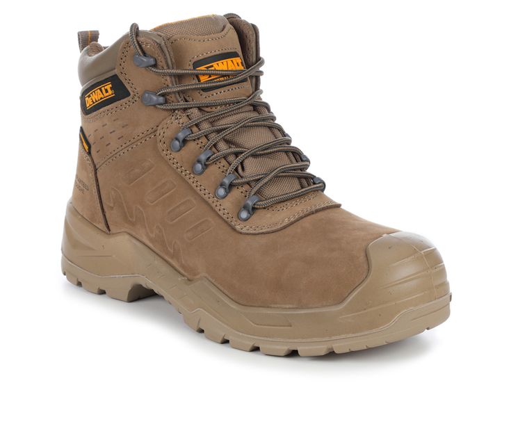 Introducing the DeWalt Bowman Work Boots, these boots are meticulously engineered to meet the demands of tough job sites while keeping you protected and comfortable throughout your workday. Cushioned insole that offers excellent support and shock absorption. Leather upper, Lace-up closure, Pull tab for easy on/off, Lightly padded tongue and collar, Rubber outsole, Cushioned footbed | Men's DeWALT Bowman Work Boot in Sand Size 13 Work Boot, Pull Tab, Work Boots, On Off, Size 13, Boots Men, Leather Upper, Size 12, Size 7