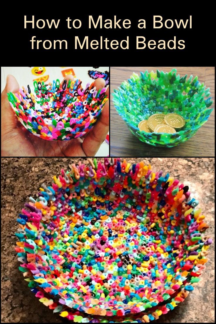 how to make a bowl from melted beads with pictures and instructions for making it in different colors