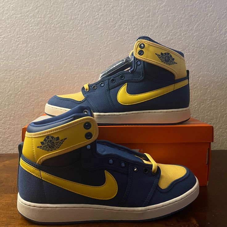 Product: Air Jordan 1 Ko High Laney Blue Yellow Lifestyle Casual Shoes Color: Blue / Yellow Size: 9 Us Men Style: Do5047-407 Condition: Brand New With Original Box (Missing Box Top Lid); 100% Authentic Shipping: Same Day Shipping / Next Business Day Shipping Guaranteed Questions? Feel Free To Contact Me At Anytime For Any Questions Or Concerns. Thank You! Casual Yellow Jordan Shoes With Rubber Sole, Yellow Synthetic Basketball Shoes With Round Toe, Yellow Synthetic Round Toe Basketball Shoes, Yellow Synthetic Jordan Shoes For Streetwear, Yellow High-top Synthetic Jordan Shoes, Yellow High-top Jordan Shoes, Yellow Synthetic High-top Sneakers With Round Toe, Yellow Sneakers With Contrast Sole, Yellow Synthetic Jordan Sporty Shoes