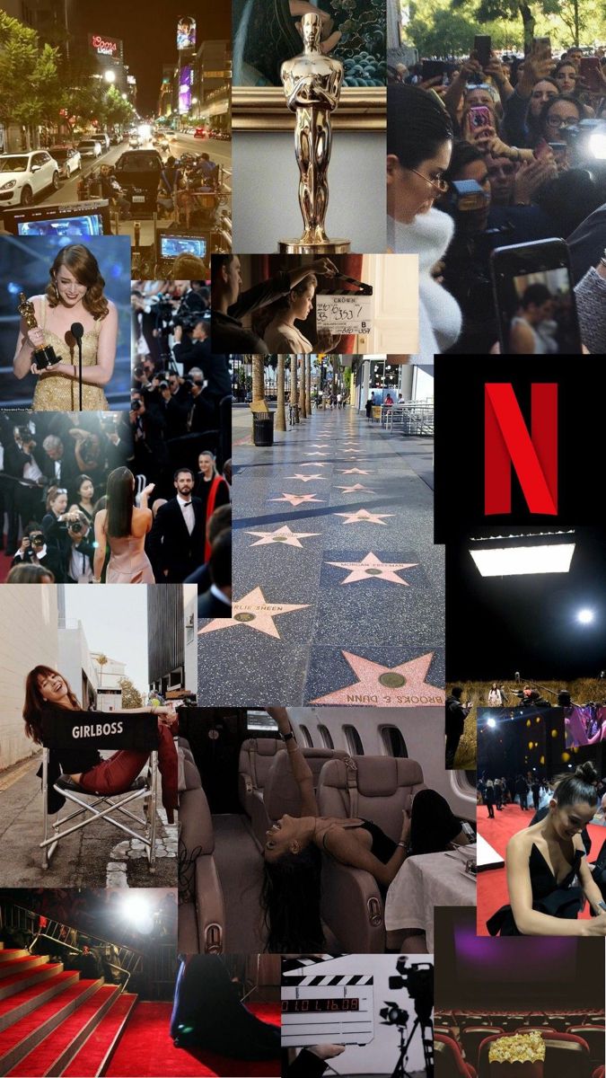 a collage of photos with people and stars