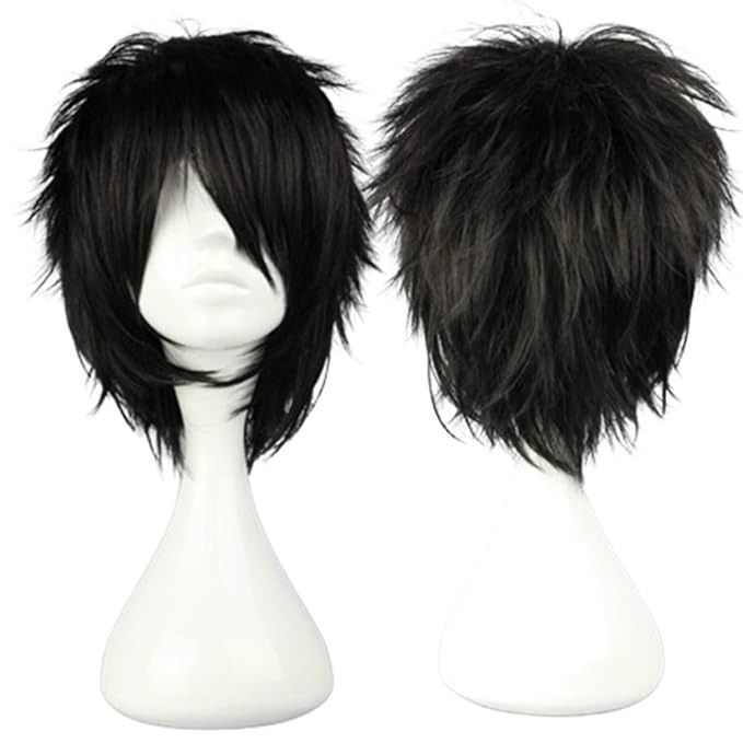 Amazon.com: COSPLAZA Short Black Cosplay Wig Spiky Fluffy Heat Resistant Synthetic Hair Emo Wig : Everything Else Christmas Party Hair, Short Emo Hair, Spikey Short Hair, Spikey Hair, Emo Hairstyle, Black Cosplay Wig, Short Black Wigs, Spiky Hairstyles, Christmas Party Hairstyles