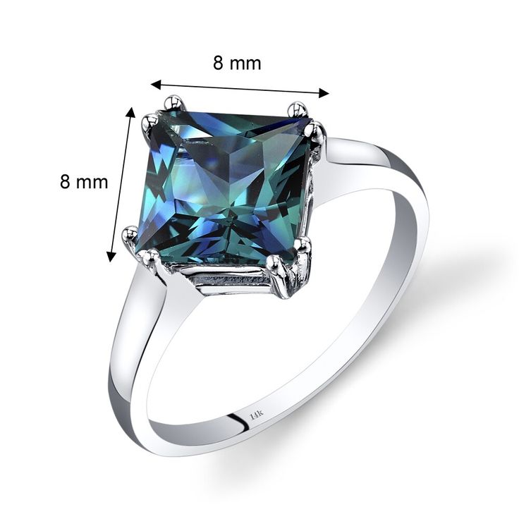 Meet us at the intersection of Teal and Purple Melt into the precious moments of your day with this captivating Alexandrite beauty. This classic ring features a princess shape Peora created Alexandrite gemstone in 14K white gold. Responsibly sourced in every sense, our created Alexandrite gemstones are physically, chemically, and optically identical to their natural counterparts. Celebrated for its color-changing charm, the created Alexandrite at the heart of this piece has distinct faceting tha Cathedral Ring, Blue Topaz Bracelet, Alexandrite Ring, London Blue Topaz Ring, Ring White Gold, Diamond Cocktail Rings, Three Stone Rings, Classic Ring, London Blue Topaz