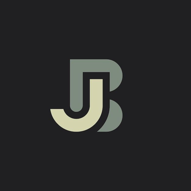 the letter j is made up of two different colors and shapes, with black background