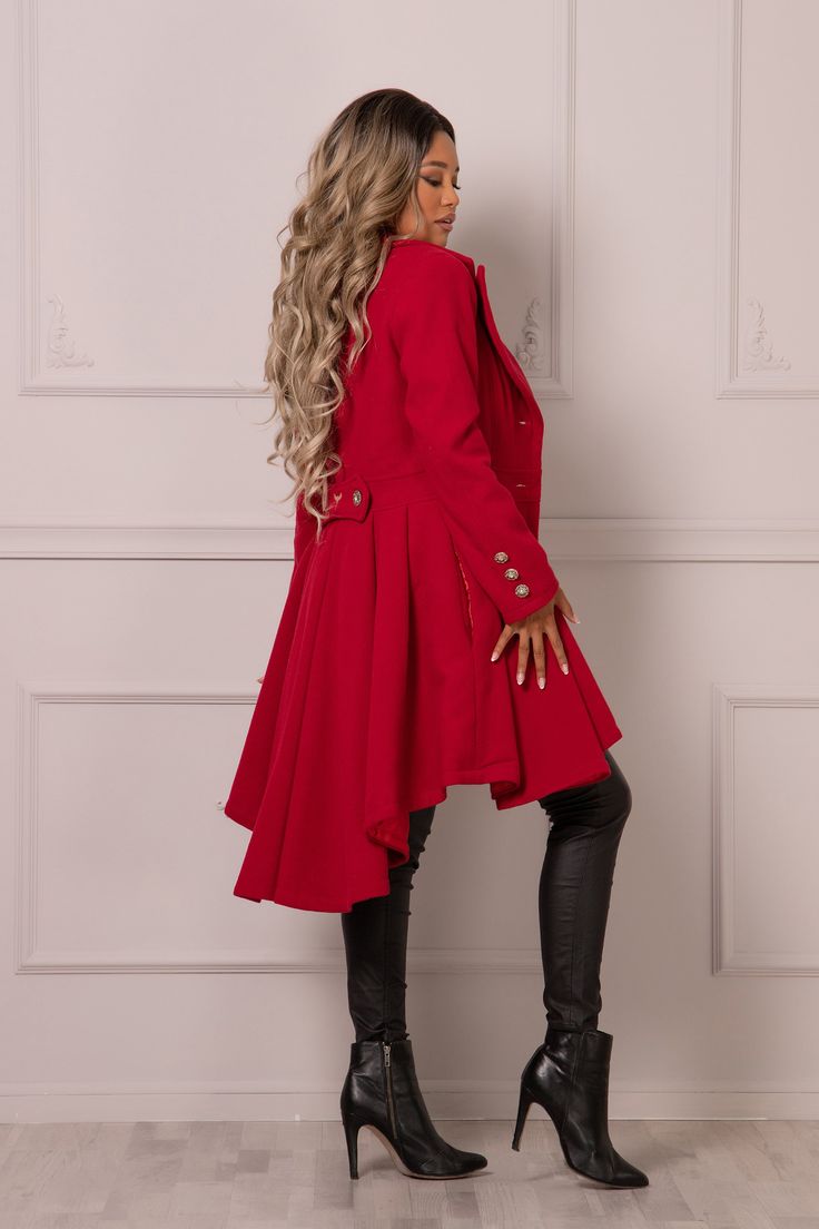 Peplum Coat, Coat Elegant, Elegant Midi Dress, Princess Coat, Elegant Midi Dresses, Wool Overcoat, Style Coat, Coat Vintage, Dress Coat