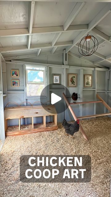 the chicken coop is clean and ready to be used as a living room for chickens